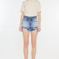 Kancan High Rise Frayed Hem Denim Shorts Denim Shorts