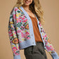 Umgee Floral Knit Button-Up Cardigan - DAVERRI FASHIONS
