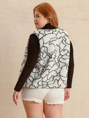 Plus Size Tied Sherpa Vest Coat with Pockets | Daverri Fashions