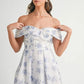 MABLE Floral Printed Off Shoulder Maxi Dress