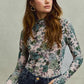 SO ME Floral Print Mesh Knit Long Sleeves Top - DAVERRI FASHIONS