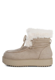 Bunting Faux Fur Collar Flatform Boots | Boots Daverri Fashions