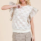 Lime 'N' Chili Ruffle Cap Sleeve Embroidered Eyelet Blouse - DAVERRI FASHIONS