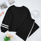 Daverri Fashions black white striped track pants balloon sleeve top set