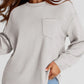 Full Size Texture Round Neck Long Sleeve Sweatshirt - DAVERRI FASHIONS