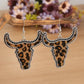 Alloy Animal Print Cow Head Earrings - DAVERRI FASHIONS