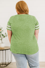 Plus Size Striped V-Neck Tee Shirt | T-Shirts Daverri Fashions