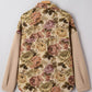 Floral Waffle Knit Patchwork Chest Pockets Buttoned Jacket - DAVERRI FASHIONS