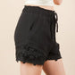 VERY J Lace Contrast Detail Woven Shorts
