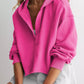 Vibrant pink Exposed Seam Dropped Shoulder Hoodie with half-zip and ribbed cuffs