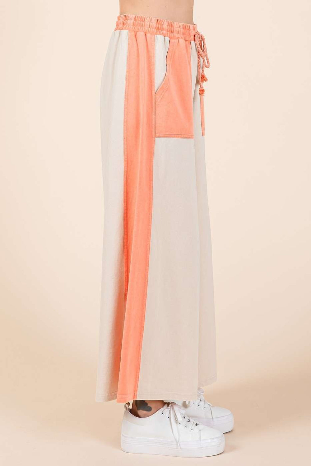 Mittoshop Color Block Wide Leg Pants