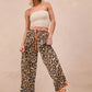BiBi Leopard Print With Contrast Banded Wide Pants Pants