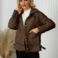 Pocketed Button Down Collared Neck Jacket - DAVERRI FASHIONS