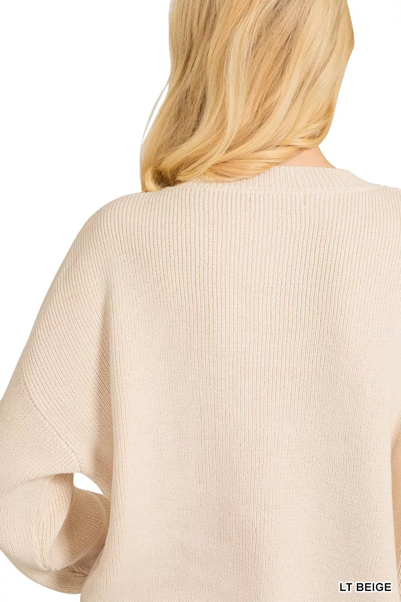 Zenana American Flag Crew Neck Sweater | Daverri Fashions