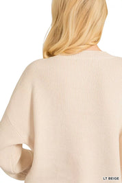 Zenana American Flag Crew Neck Sweater | Daverri Fashions