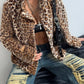 Leopard Button Up Faux Fur Jacket - DAVERRI FASHIONS