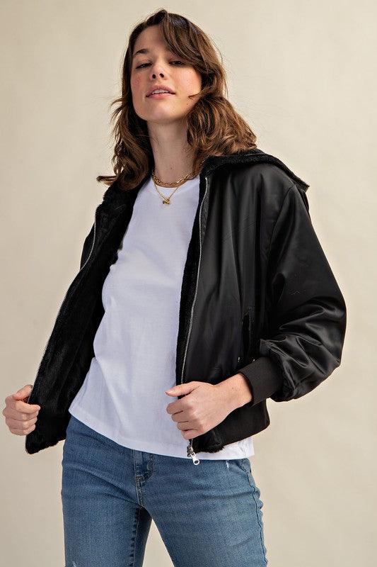 Reversible All Weather Fur Lined Bomber Jacket Jackets