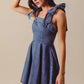 SO ME Fit and Flare Washed Gameday Dress