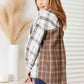 Double Take Plaid Contrast Button Up Shirt Jacket Shackets