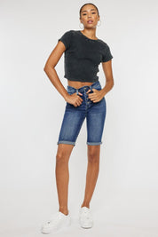 Kancan Full Size Cat's Whiskers Button Fly Denim Shorts | Daverri Fashions