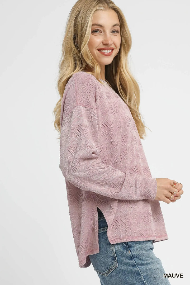 Umgee Textured Knit Long Sleeve Top | Knit Tops Daverri Fashions