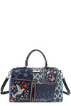 Bosque De Amor Denim Boston Bag - DAVERRI FASHIONS