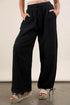 VERY J Wide Leg Gauze Solid Pants Black S Pants