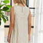 ADORA Applique Round Neck Sleeveless Shift Dress Mini Dresses