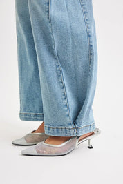 RISEN Mid Rise Wide Barrel Transferable Leg Snap Jeans | Jeans Daverri Fashions