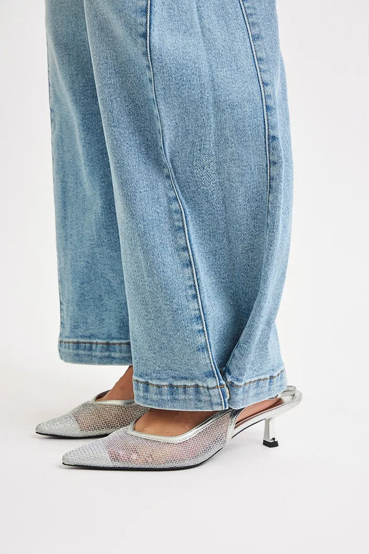 RISEN Mid Rise Wide Barrel Transferable Leg Snap Jeans | Jeans Daverri Fashions