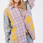 SAGE + FIG Button Up Raw Hem Plaid Flannel Shirt Shirts