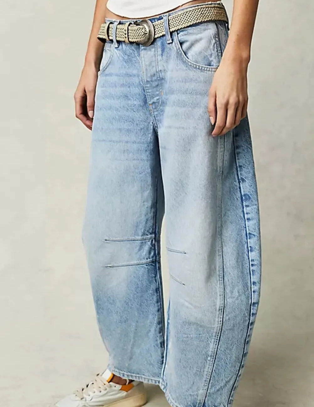 Retro Barrel Jeans with Pockets | Jeans Daverri Fashions