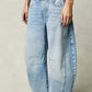 Retro Barrel Jeans with Pockets - DAVERRI FASHIONS