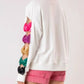 Sequin Bow Cutout Round Neck Sweatshirt - DAVERRI FASHIONS