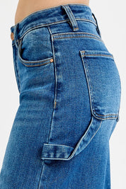 RISEN Full Size High Rise Wide Leg Patch Detailed Jeans Plus Size | Jeans Daverri Fashions