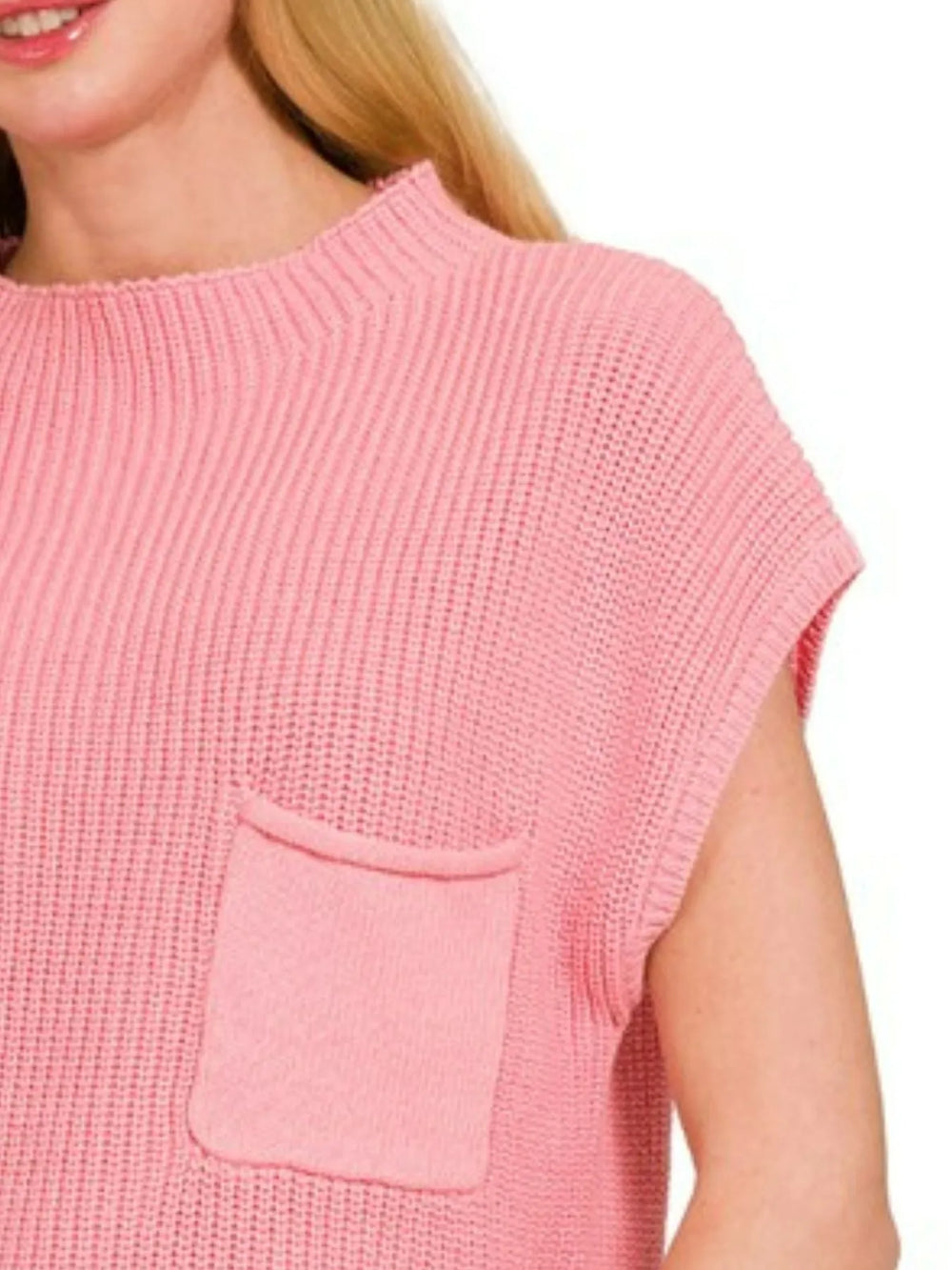 Zenana Mock Neck Short Sleeve Sweater Sweaters
