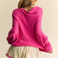 Davi & Dani Solid Color Batwing Sleeve Sweater Sweaters