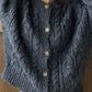 Cable Knit Button-Down Cardigan - DAVERRI FASHIONS