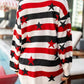 Daverri Stars and Stripes sweater: red black white stripes stars knit