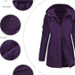 Purple hooded parka in Daverri Fashions plus size windproof coat