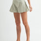 MABLE Pleated High Waist Twill Shorts