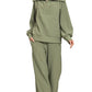 Zenana Ribbed High Neck Half Zip Pullover & Pants Set Outfit Sets