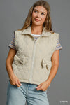 Umgee Sleeveless Quilted Vest with Bow Details - DAVERRI FASHIONS