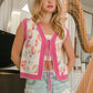 BiBi Leopard Sweater Vest With Front Tie and Scallop Detail Vests