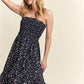 ADORA Smocked Floral Tube Dress with Pockets Knee Length Dresses
