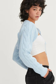 HYFVE Cable-Knit Tie-Front Shrug | Daverri Fashions