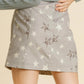Umgee Animal Star Print Skirt with Back Zipper Closure