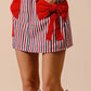 SO ME Contrast Bow Knot Pocket Fourth Of July Denim Skirt - DAVERRI FASHIONS