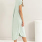 HYFVE Short Sleeve High-Low Slit Midi Dress Mid Dresses