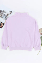 Quarter Zip Dropped Shoulder Sweatshirt | Sweatshirts Daverri Fashions